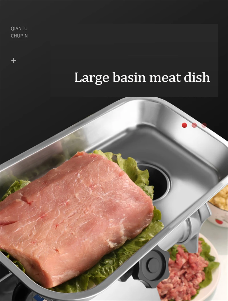 1100W Electric Meat Grinder Multifunction Home Commercial Stainless Steel Meat Grinder Chopper Mincer Sausage Maker 1400r/min 5
