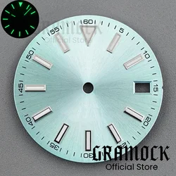 Sunburst Green - Blue - Black Luminous Watch Dial & Hand Set with Single Date Feature - NH34 NH35 NH36 NH38 (Dial 02)