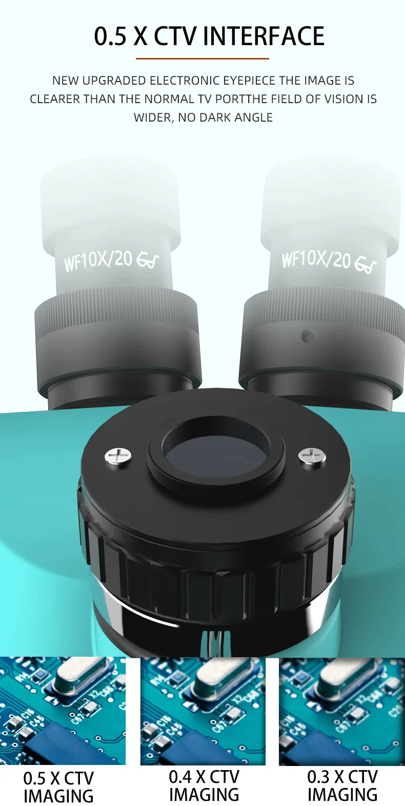 7-50X Trinocular Continuous Zoom Stereo Microscope WF10X/22mm Eyepiece Suitable