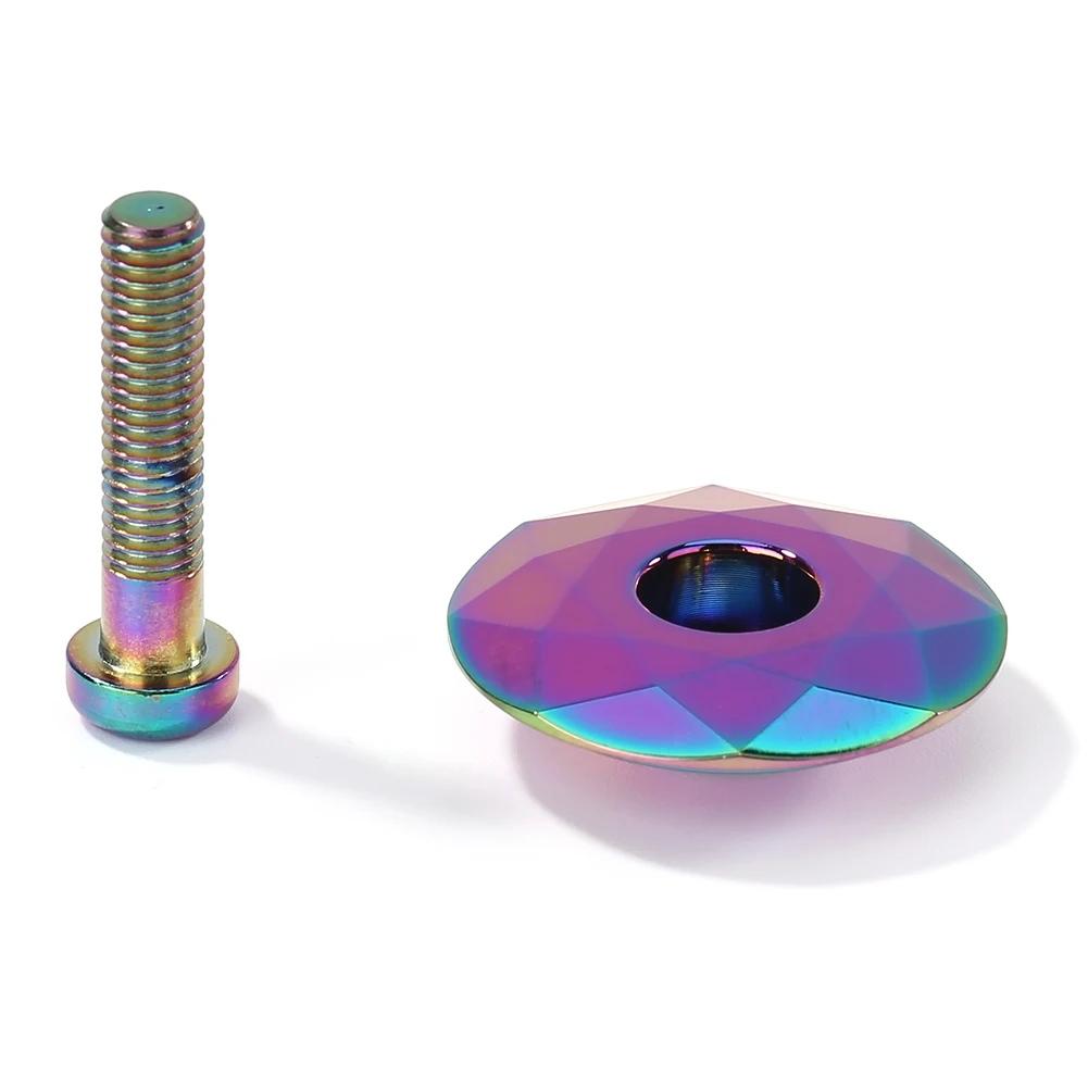 Bicycle headset colorful headset cap burnt blue bike stem top cap cover screw for 28.6mm fork head tube