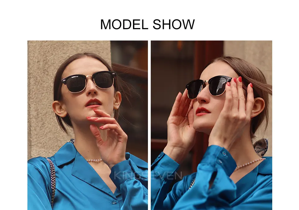 KINGSEVEN Handgefertigte Sonnenbrille aus schwarzem Walnussholz für Herren, polarisiert, UV400-Schutz, halbrandlos, Retro-Brille für Damen zum Fahren – Detail 1