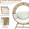 Egg Chair Outdoor Indoor, Oversized Rattan Chair with Thicken Cushion Wicker Patio Lounge Chair, Basket Chair for Living Room 3