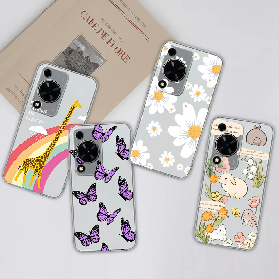 Transparent Love Heart Flower Shockproof Case