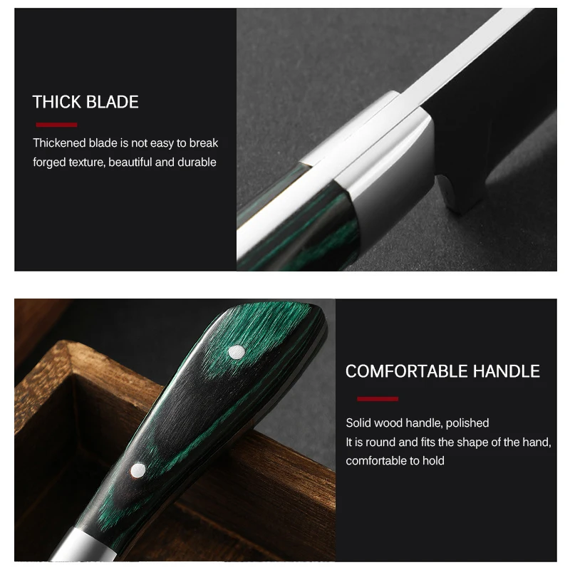 Mini Kitchen Meat Fruit Knife Stainless Steel Chef Cleaver Boning Knife Cutlery Set Butcher Steak with Cover