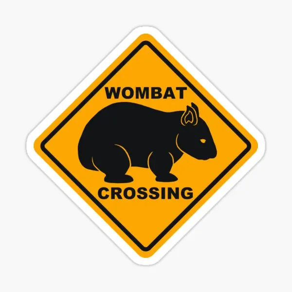 

Wombat Crossing Sign 5PCS Car Stickers for Laptop Funny Decor Kid Living Room Anime Art Stickers Water Bottles Room Luggage