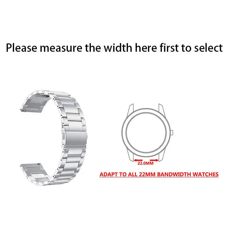 Stainless Steel Sport Bracelet Band, 20mm or 22mm