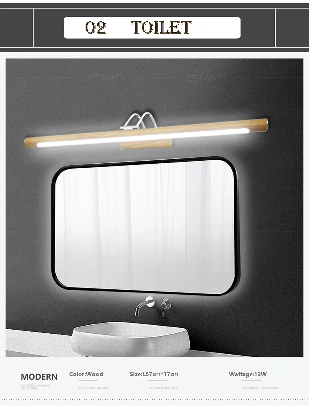 Description Picture 5 of itemLED Modern Wall Lamp Led Mirror Front Light Bathroom Vanity Sink Rotate Lighting Home Decor Cool White Warm White Nordic Lustre