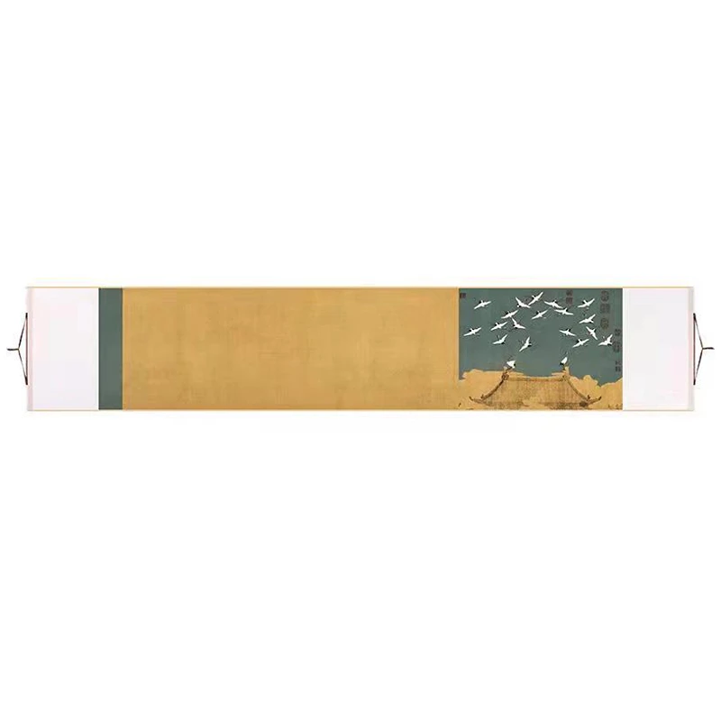 Chinese Painting Hanging Axis Song Huizong Auspicious Cranes Xuan Paper Scroll Calligraphy Drawing Half Ripe Rice Paper Scroll chinese scroll mounted special cloth self adhesive cloth for chinese painting calligraphy scroll hanging axis mounting cloth