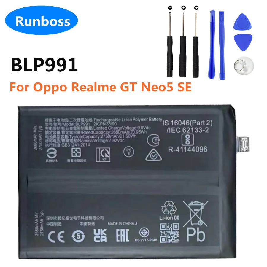 5500mAh BLP991 Original Battery For Oppo Realme GT Neo5 SE 5500mAh BLP991 Original Battery For Oppo Realme GT Neo5 SE