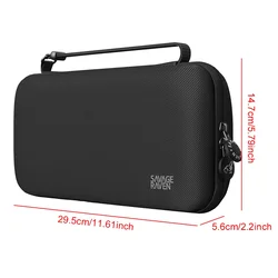 Enhanced EVA Hard Shell Game Console Case with Mesh Compartment and Card Storage (Black)