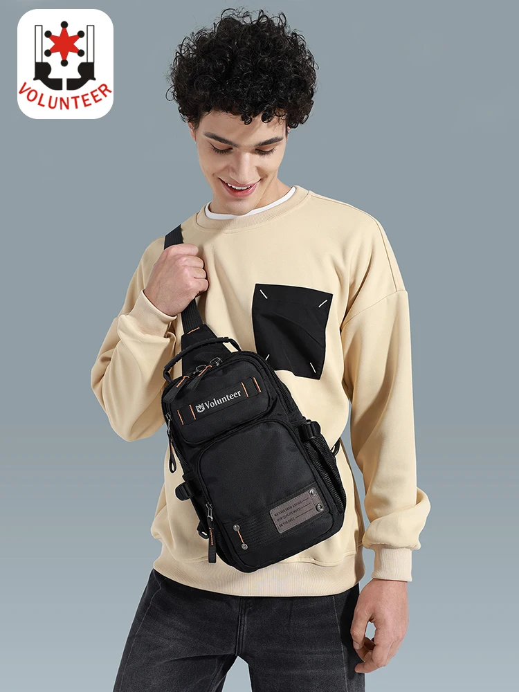

Volunteer Crossbody Bag for Men 2024 New High Quality Adjustable Oxford Cloth Waterproof Travel Commuter Shoulder Bag 1835-04