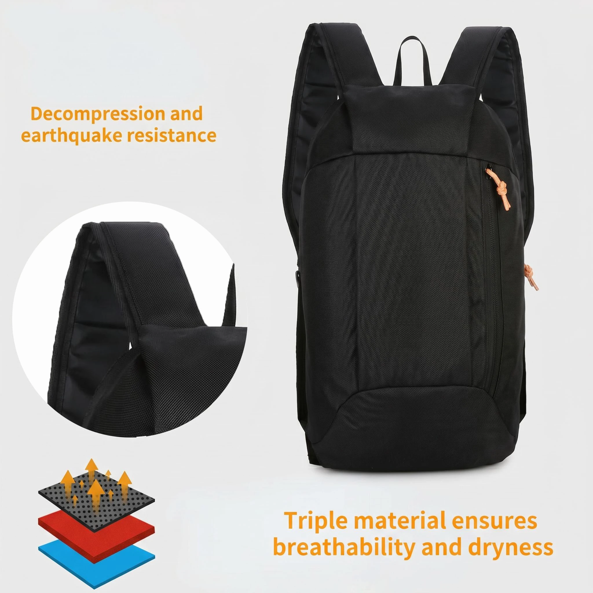 Zaino Leggero da Corsa per Uomini e Donne, Zaino Sportivo da Esterno per Escursionismo, Campeggio, Viaggi, Borsa per la Scuola e il Pendolarismo - immagine 5