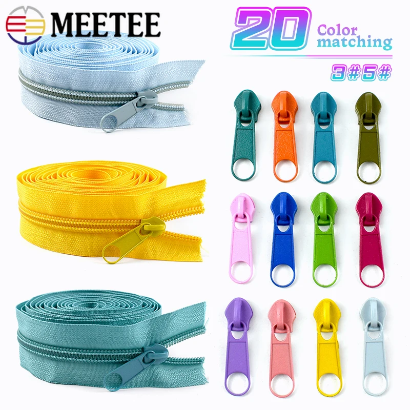 Colorful Nylon Zipper Tape Kit with Sliders for DIY Sewing and Repairs