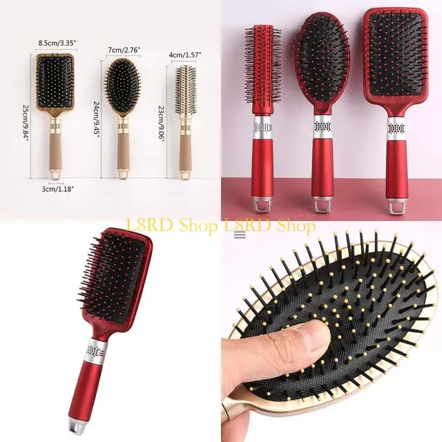 L8RD Professional Hair Paddle Brush for Men Women Blow Drying Straightening Thick Dry Wet Hair Detangler Hairdressing Comb