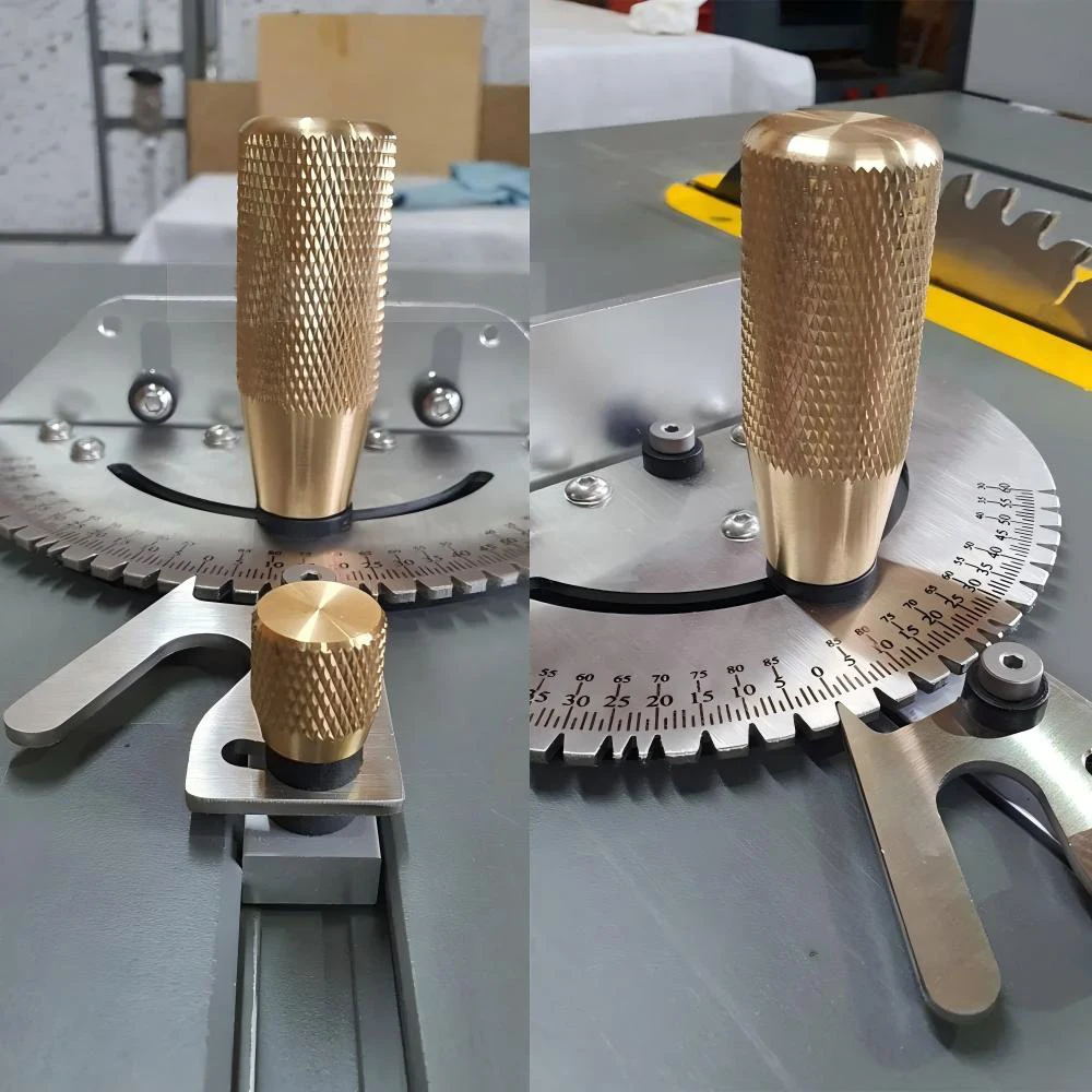 테이블 톱 라우터 용 1Pc 마이터 게이지 황동 핸들 마이터 게이지 톱질 조립 눈금자 DIY 목공 도구