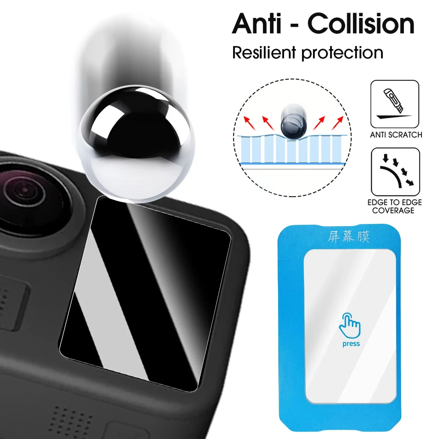 for GoPro Max 2 Tempered Glass Ultra HD Protective Films Screen Protector with Easy to install for GoPro Max2 Accessories