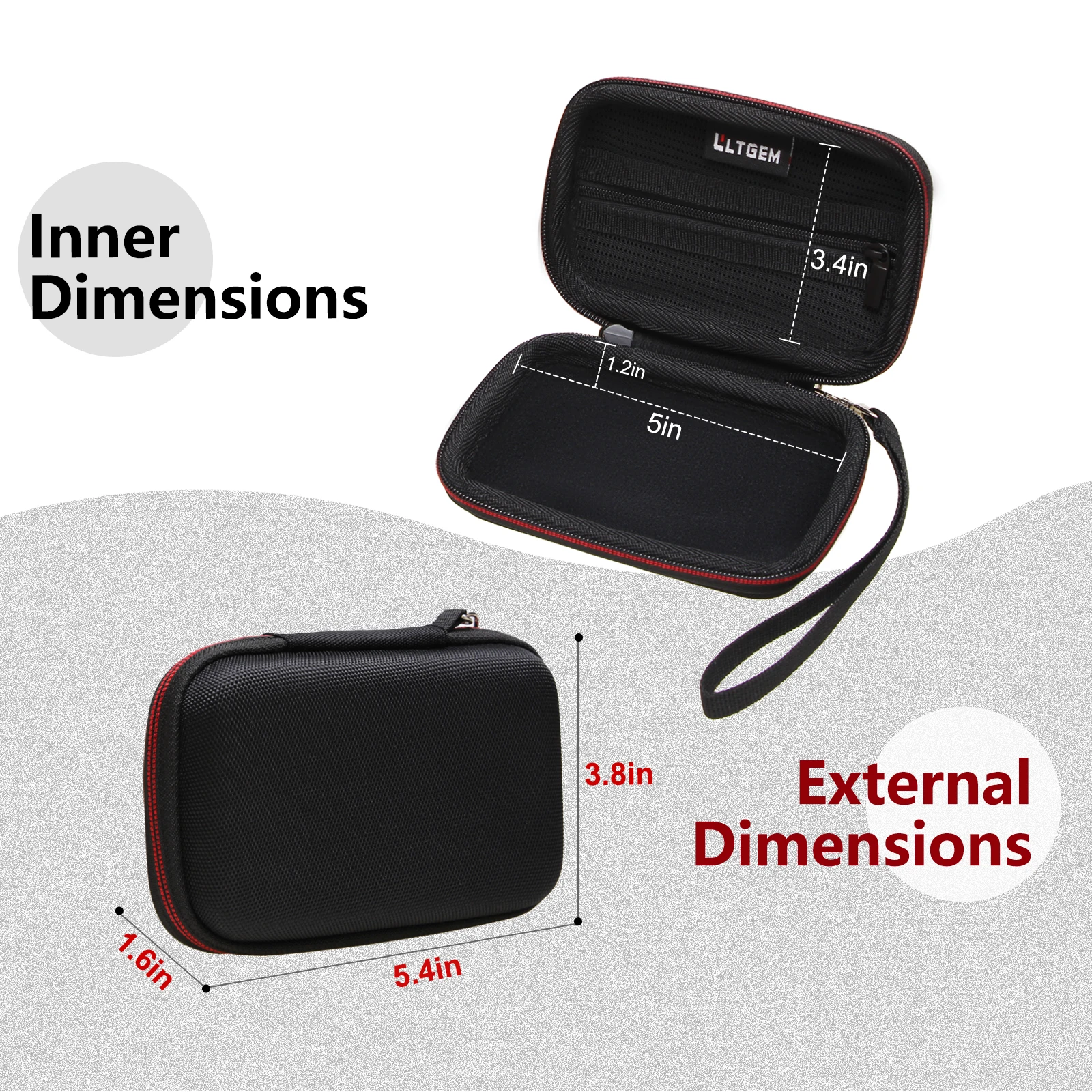LTGEM EVA Hard Case for KLIQ MetroPitch - Metronome Tuner & Anker 622 Magnetic Battery  Travel Protective Carrying Storage Bag