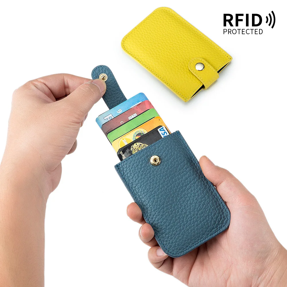 

Fashion Lady RFID Anti-Theft Brush Credit Card Holder Wallet Pouch Mini Simplicity Card Bag Pocket Women Portable Cards Cases