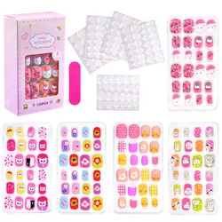 Children's Rainbow Gradient Acrylic Press-On Nail Art Kit - 120 Pcs (5 sheets (120pcs))