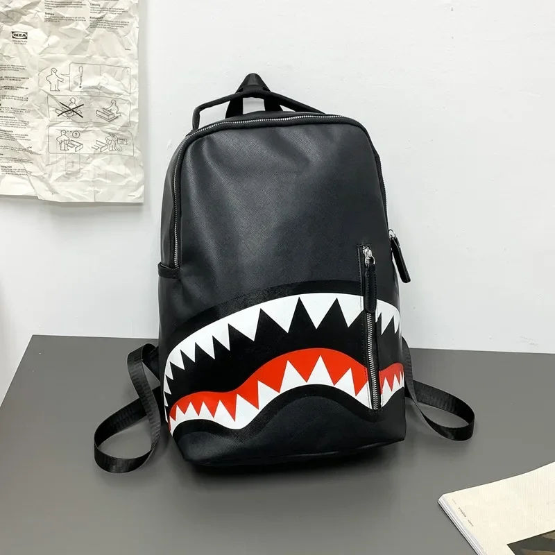 PU Leather Backpack with Design for Stylish Students and Travelers