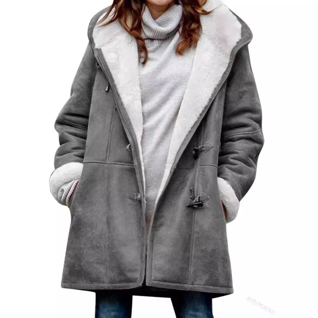 Soft Hooded Fleece Women Jacket Winter Outerwear