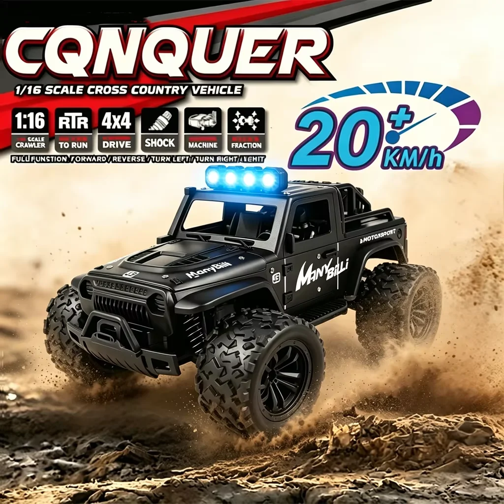 RC Monster Truck 30km/h 4WD con LED - Control Remoto