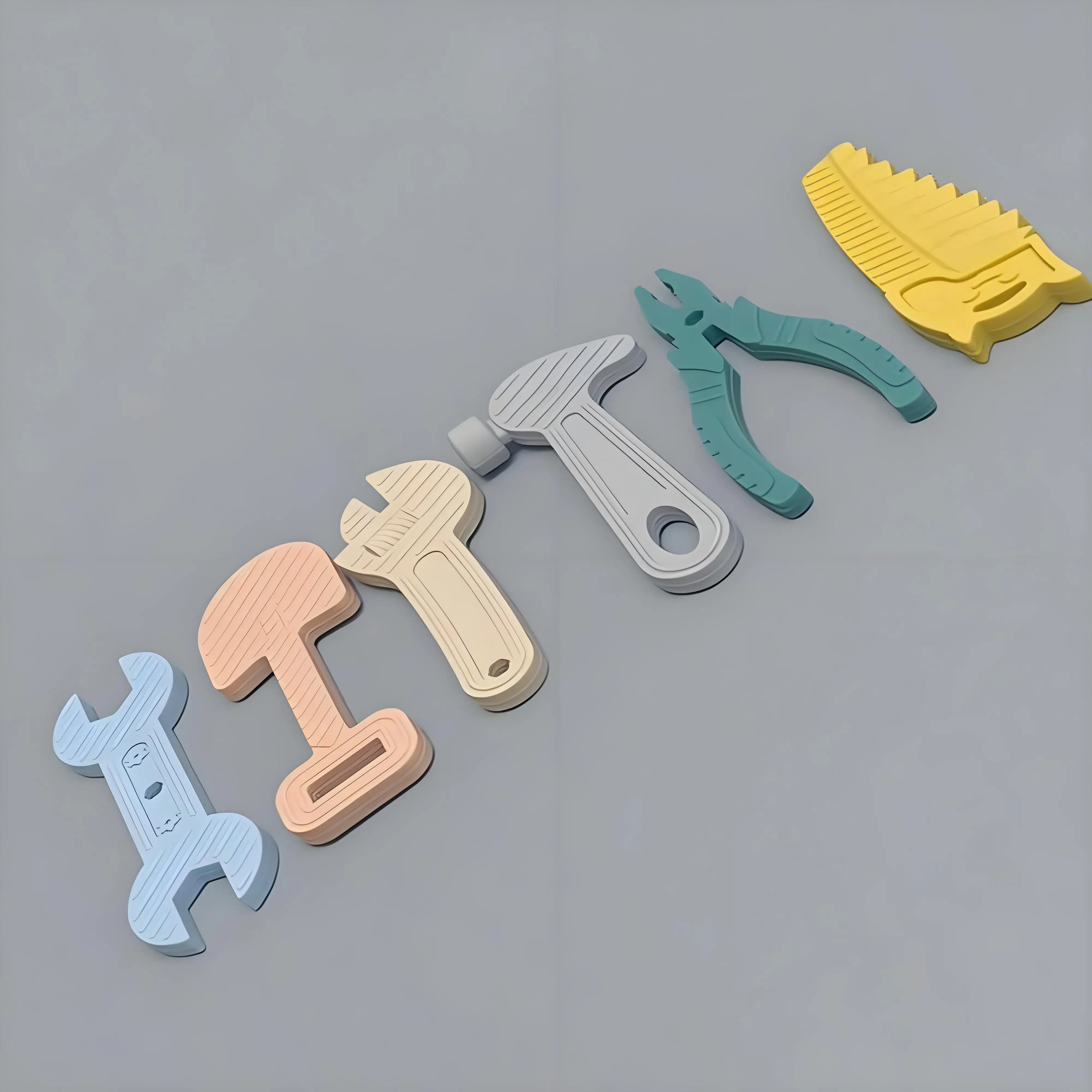 6pcs children's toys teething tools shaped silicone teething teethers for teething babies daily use 6pcs set multicolor mixing 3