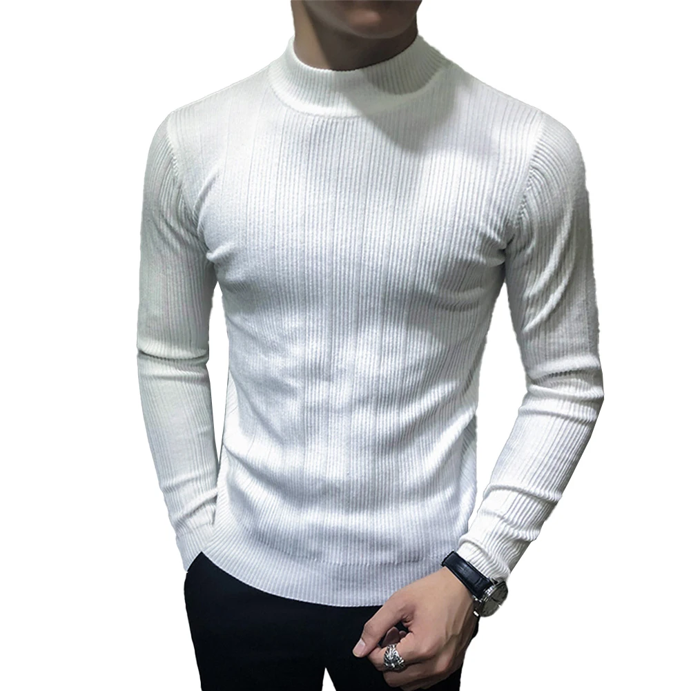 

T-Shirt Men's Sweater Viscose Winter Casual Classic Fall Full Sleeve Knitwear Long Sleeve Male Pullover Regular