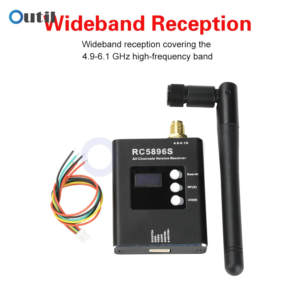 5.8G 4.9-6.1GHz bredbands-PLL-videomottagare för FPV-drönare