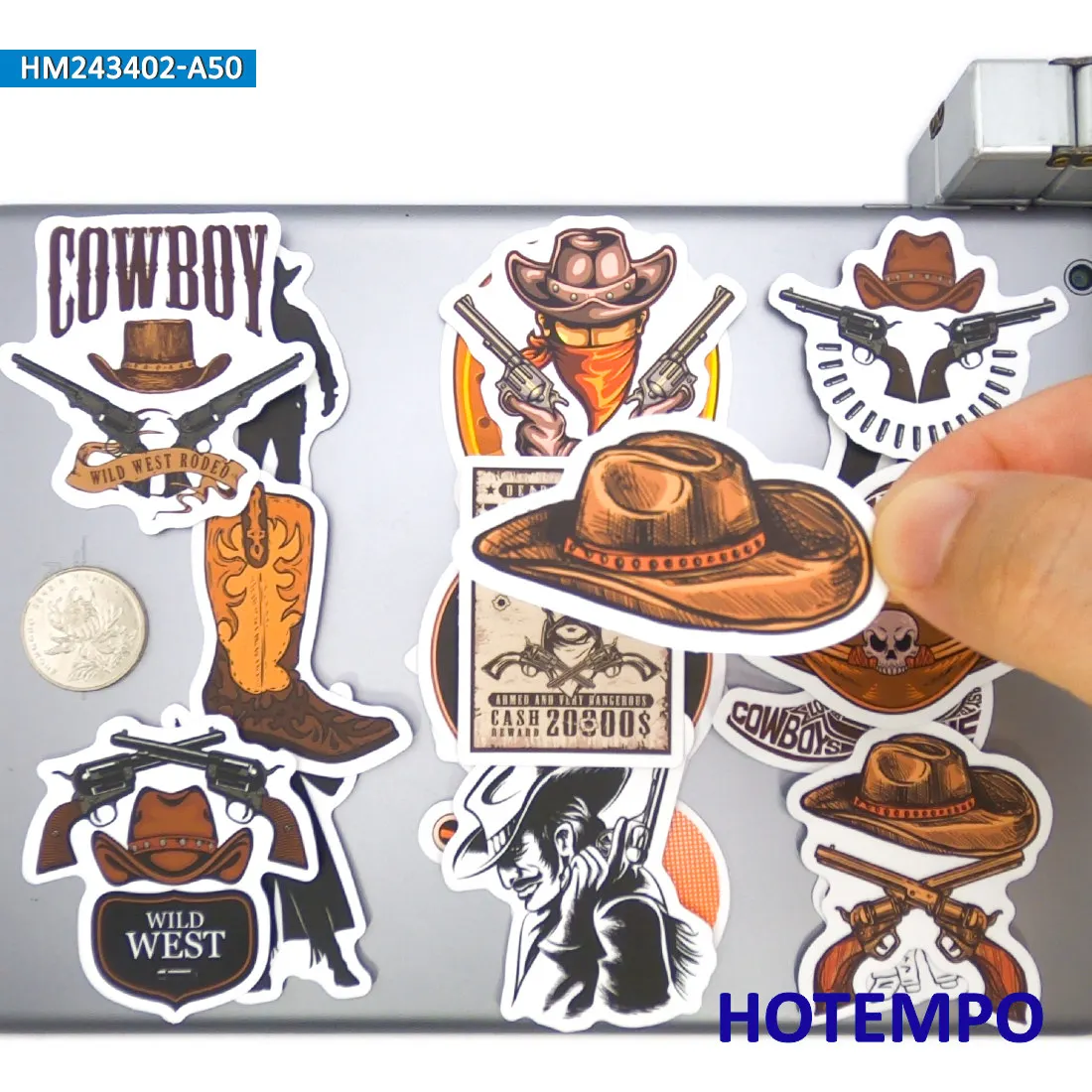 Cowboy Aufkleber, Lustige Rodeo-Show, USA im Wildwest-Stil, Retro-Mode, für DIY Creative Decoration, Aufkleber Spielzeug, 20/30/50 Stück – Detail 5