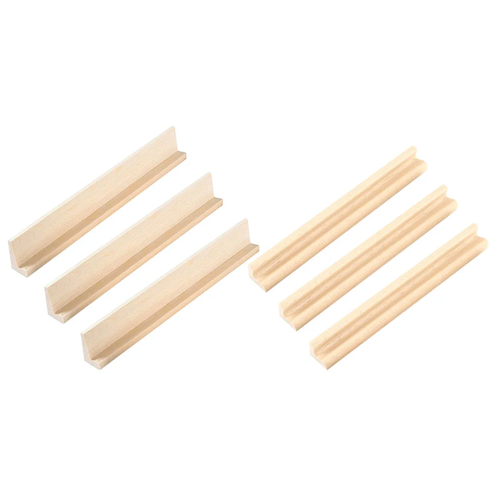 

6 Pcs Domino Stand Displaying Game Accessories Toy DIY Wooden Racks Supply Multi-function Holders