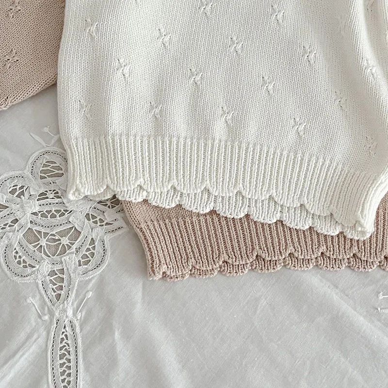 가을 겨울  소녀 풀오버 스웨터, 긴팔 단색 뜨게 풀오버,  소녀 스웨터