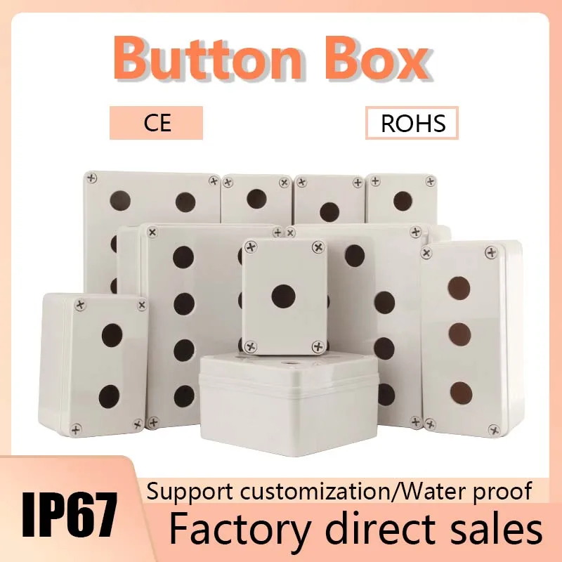CNC Waterproof button box switch control box 123 hole industrial switch indicator Emergency Stop Push Button Switch Box 22mm
