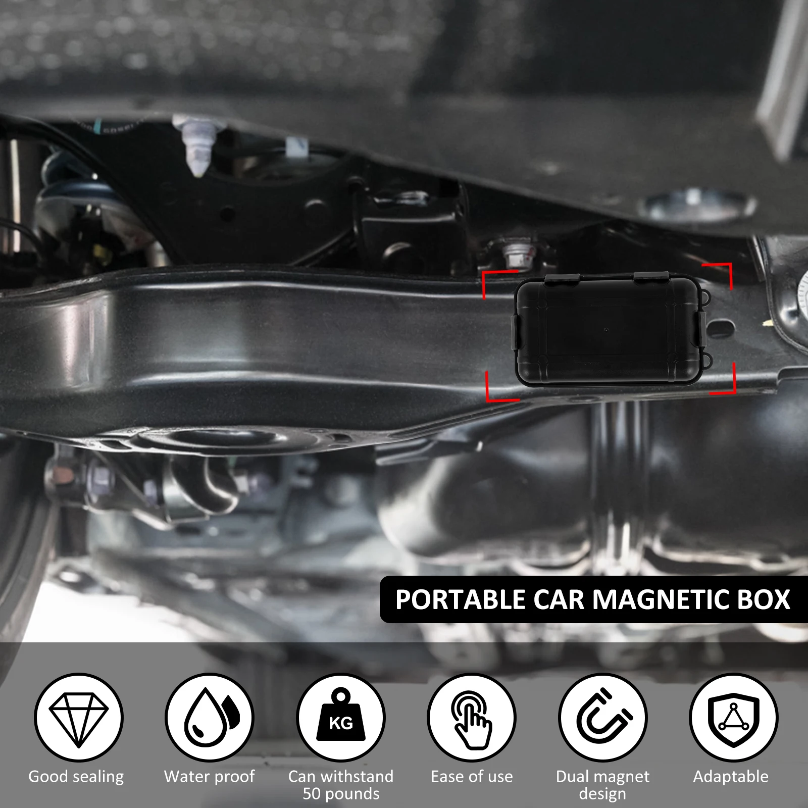 Waterproof Magnetic Key Holder Under Car with Strong Magnet