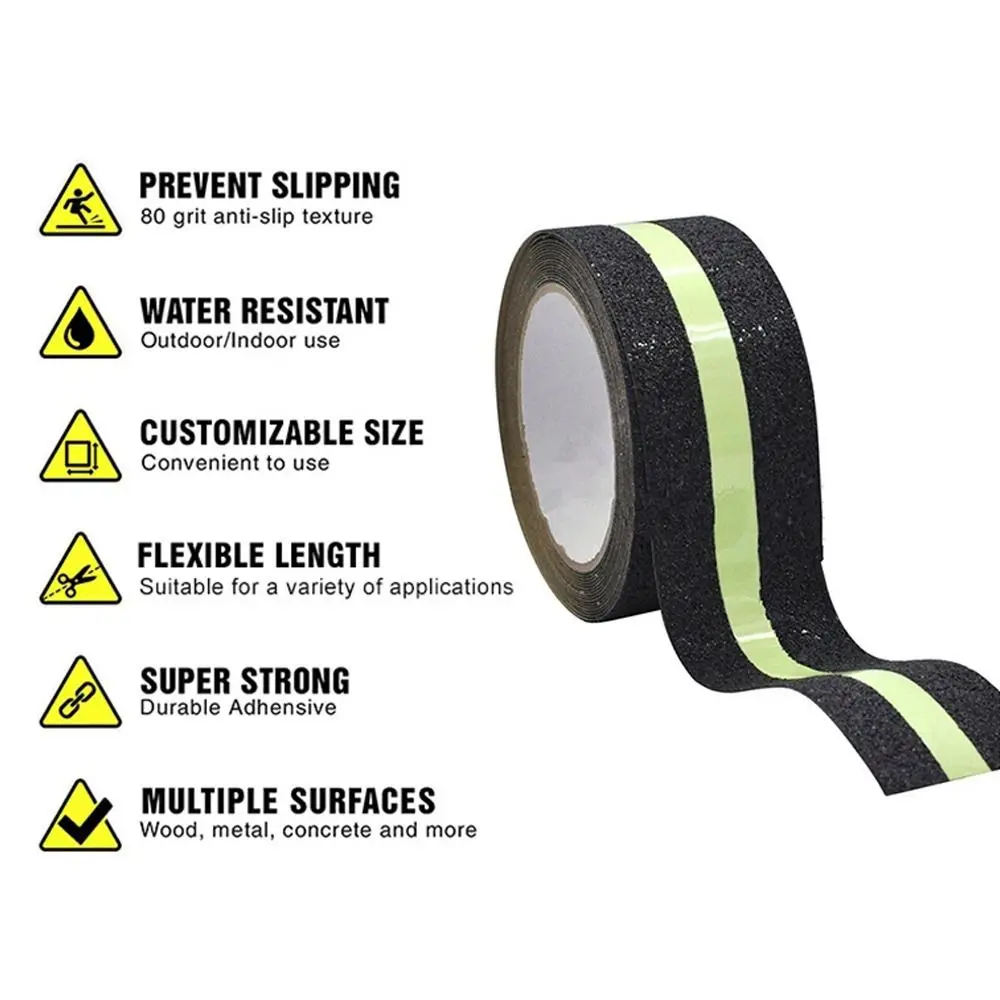 1or 2 Rolls Glow-In-Dark Anti-Slip Traction Tape for Stair Treads & Steps Ensures Enhanced Safety Anti Slip Floor Tape Luminous Fluorescent Tape