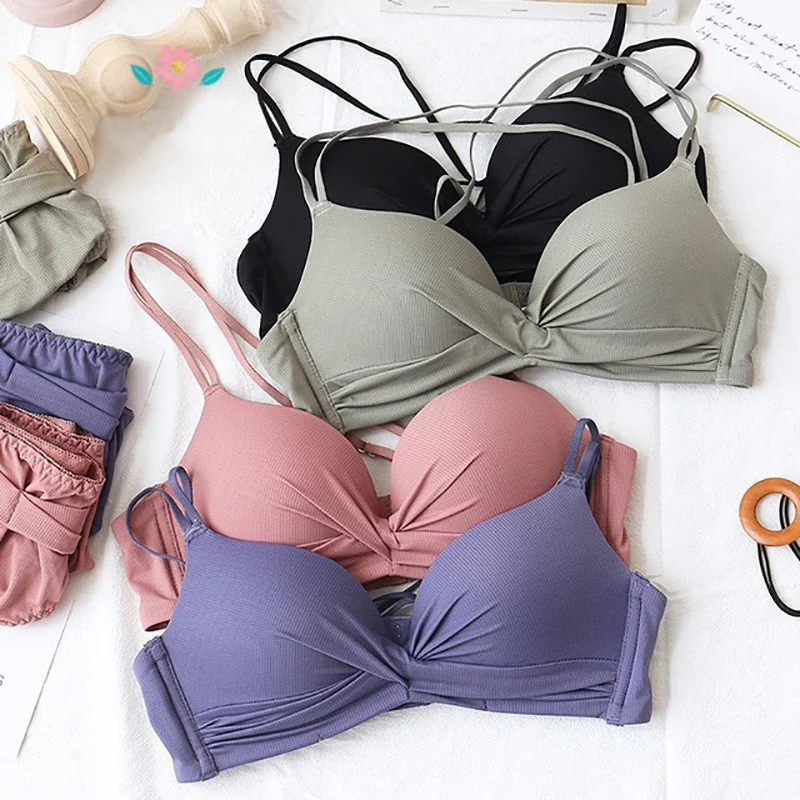 

Lightweight Breathable Bra Small Chests Gather Up Support Comfortable Underwear Without Steel Ring D1044