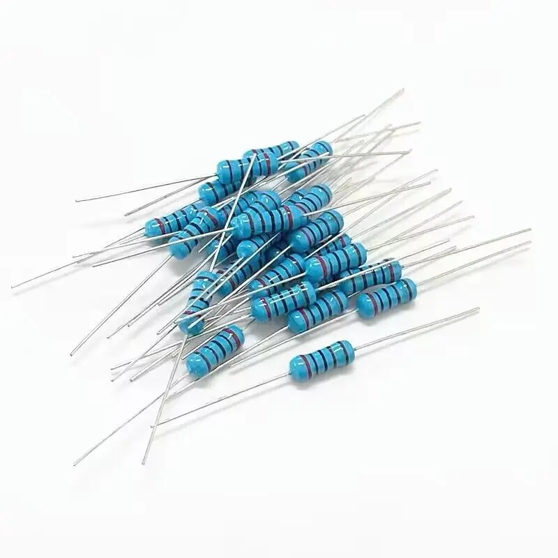 50pcs 1W 0.1R~10M 1% Metal film resistor 0.1 100R 220R 1K 1.5K 2.2K 4.7K 10K 22K 47K 100K 100 220 470 1K5 2K2 4K7 ohm resistance