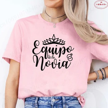 Spanish Crown Graphic Tees Women Bachelorette & Wedding Party Tops Bridal Party Team Bride Tribe Casual Short Sleeve T-Shirts 4
