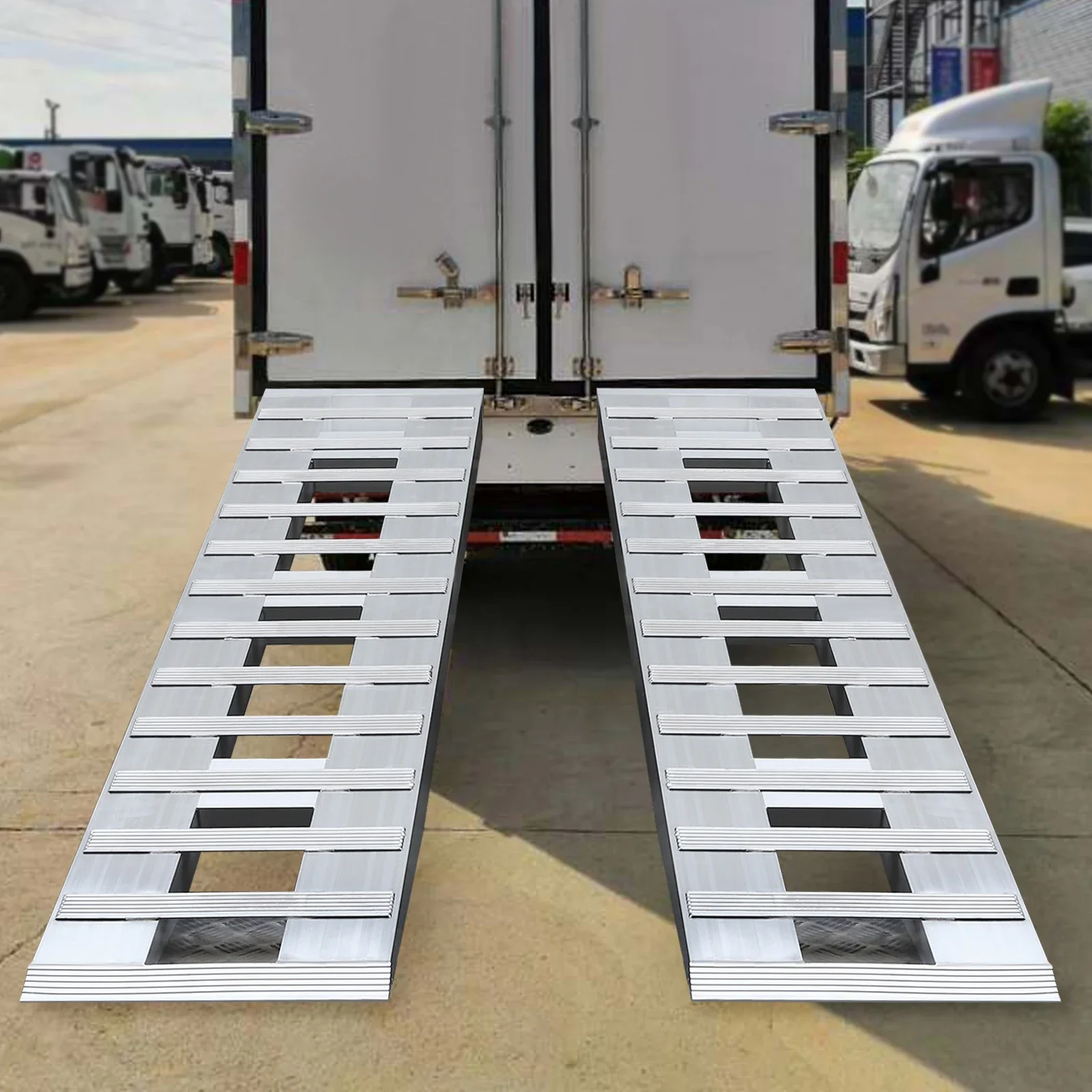 Aluminum Trailer Ramps 2pcs 72*15in 3.08t/ 6800lbs Truck Car Auto Trailer Ramps Unloading for Motorcycles Bicycles