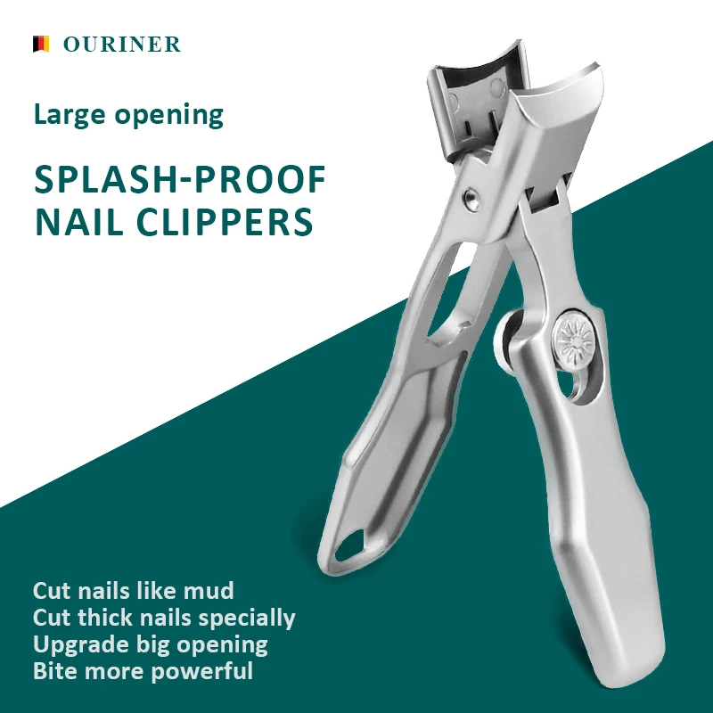 Stainless Steel Nail Clippers Wide Jaw Opening Manicure Fingernail Cutter Thick Hard Ingrown Toenail Scissors tools