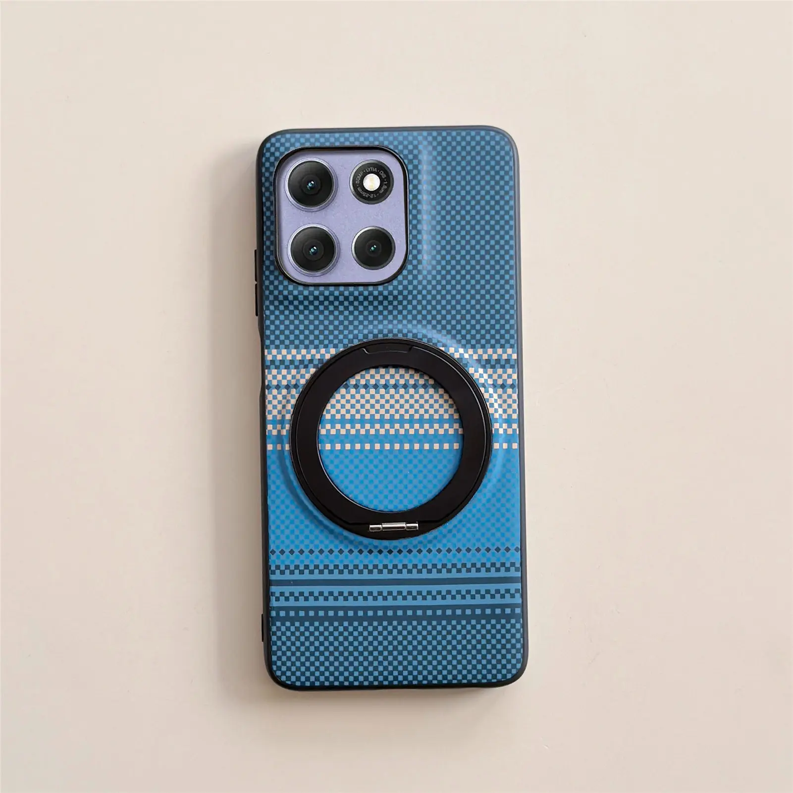 Magnetic Rotating Stand Shockproof Braided Texture Phone Case