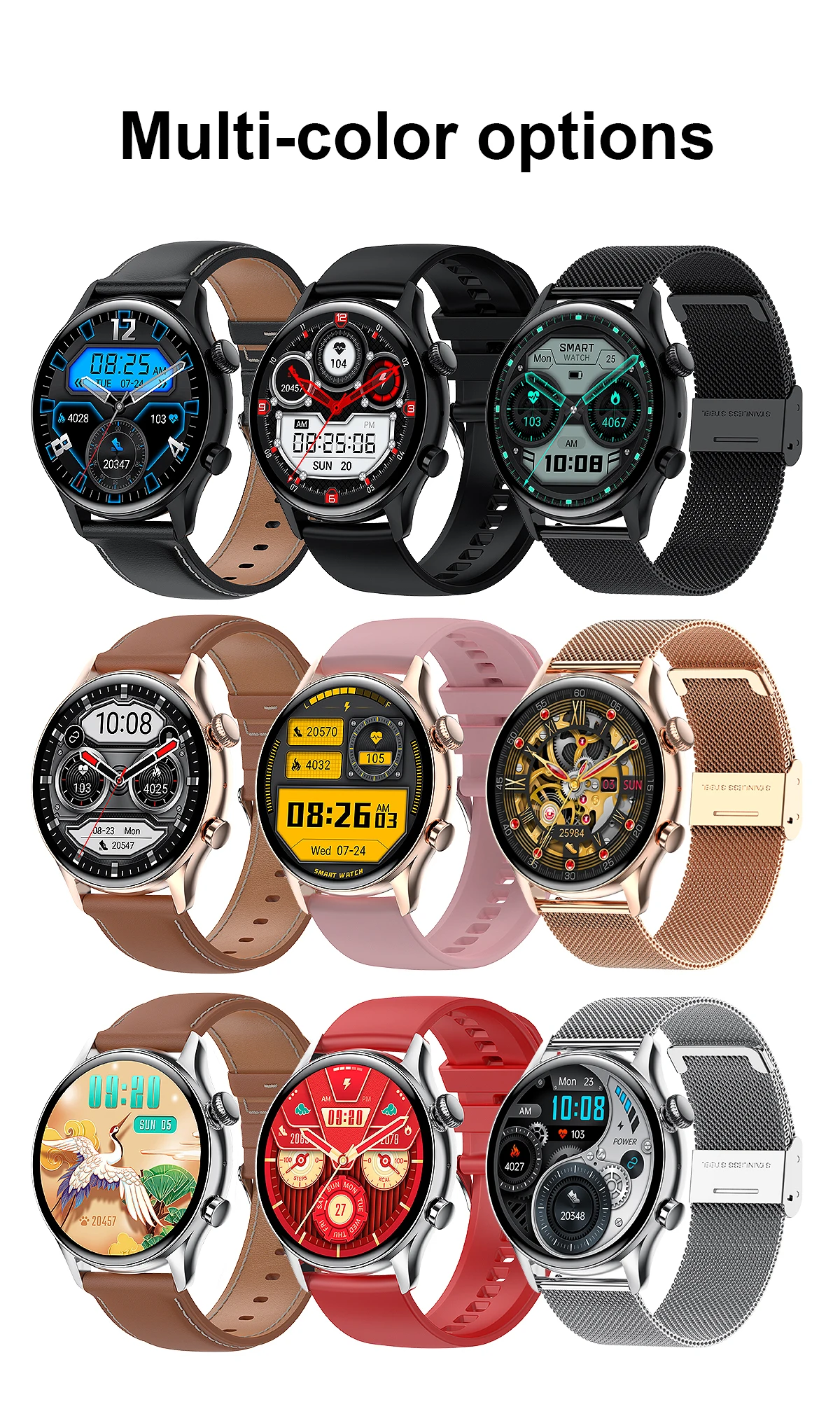 HK8 Pro Smart Watch With NFC 1.36 inches Round Screen Bluetooth Call IP68 Waterproof Watches Heart Rate Monitor Fitness Tracker