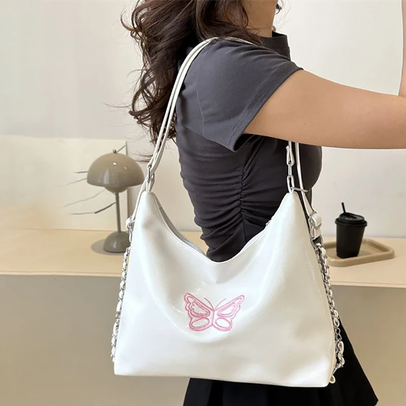 Women's Bag Soft Surface Shoulder Bag Designer Style Butterfly Backpack Ultra-Large Capacity Versatile Fashion Handbag Woman
