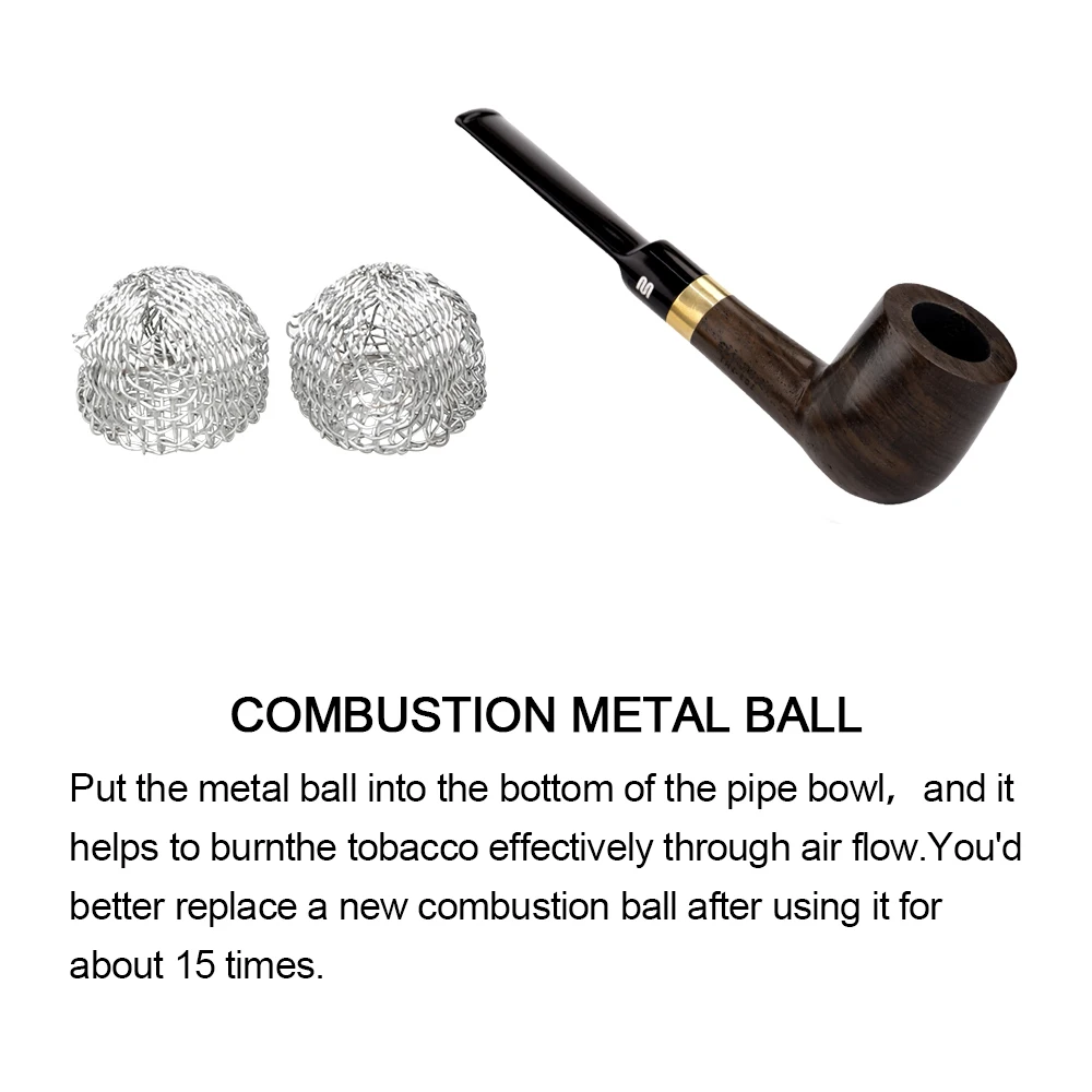 Tobacco Pipe Set Accessories 9MM Filter Solid Wood for Billiard with 10 Tools Kits