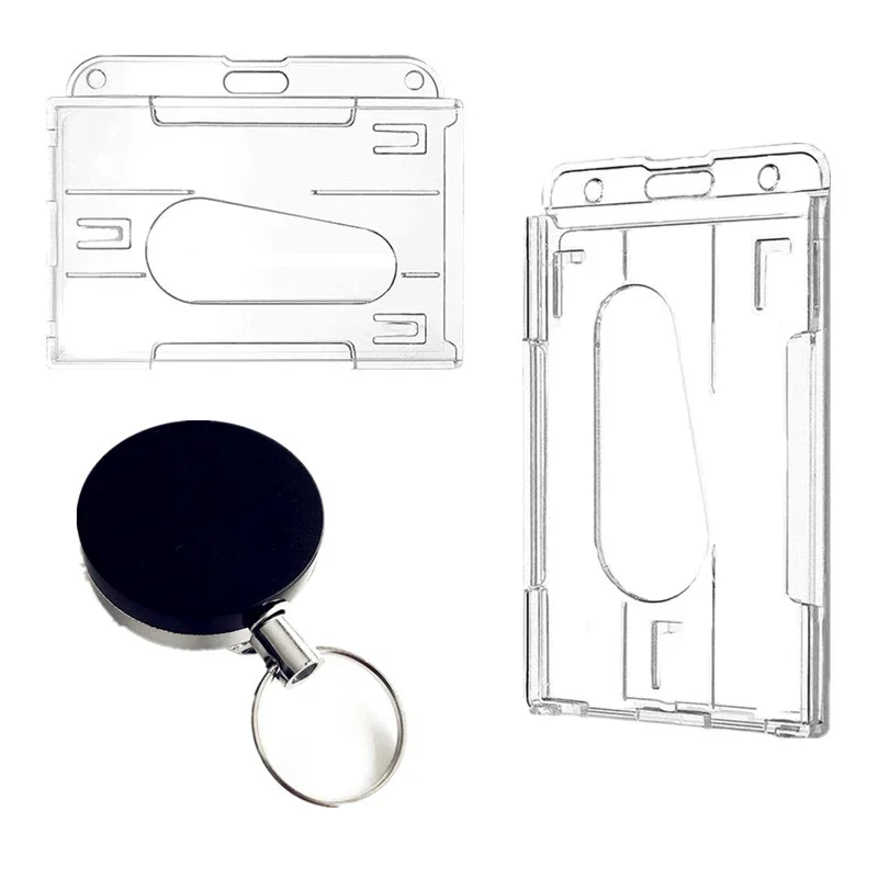 

Working Permit Case with Retractable Badge Reel for ID Name Badge Holder ID Tag Chest Pocket Clip Pass Access Card Sleeve