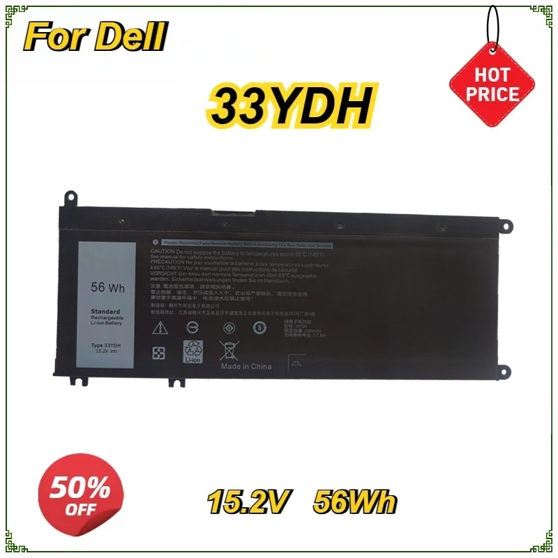 New 33YDH Laptop Battery for Dell Inspiron 17  7773 7778 7779 15 7577 G3  3579 5587  3779 7588 P30E Series 15.2V 56WH 4 Cells