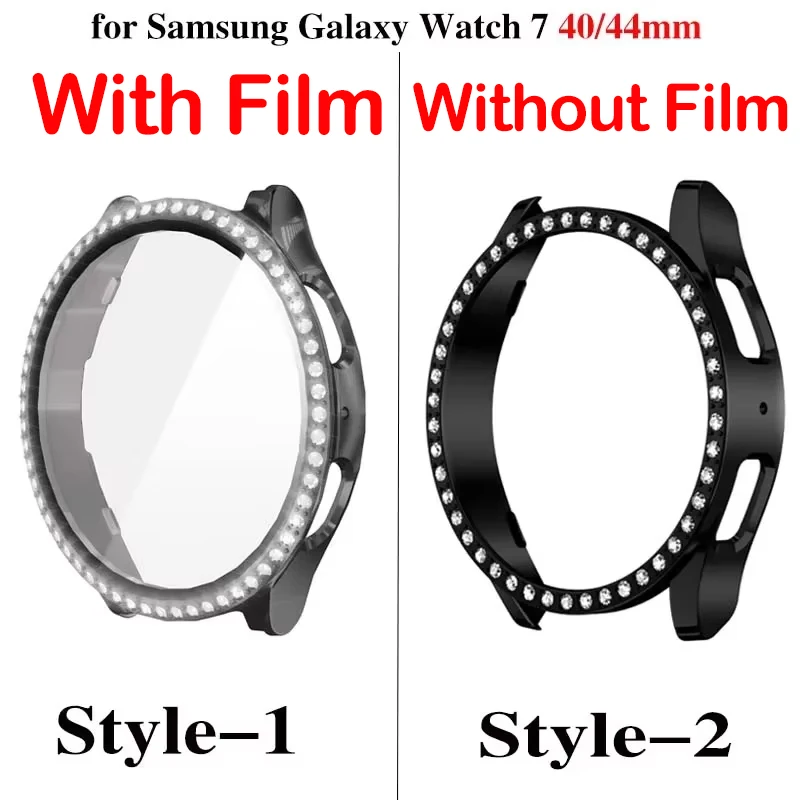 Sparkling Diamond Glass Case with Screen Protector for Samsung Galaxy Watch 7