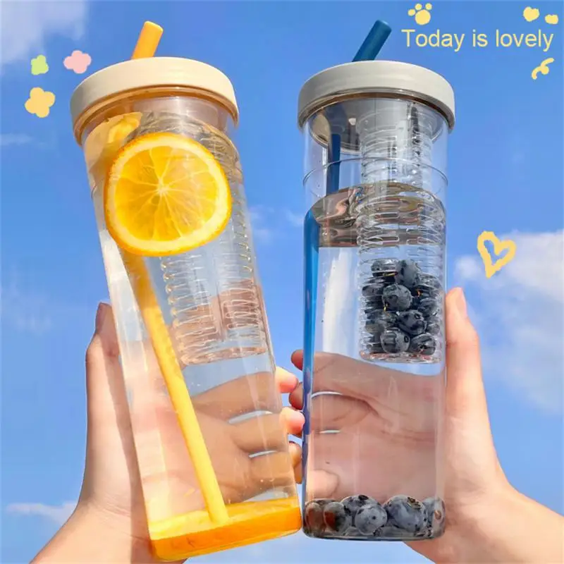 Large capacity plastic straw water cup water bottle high value big fat cup  water