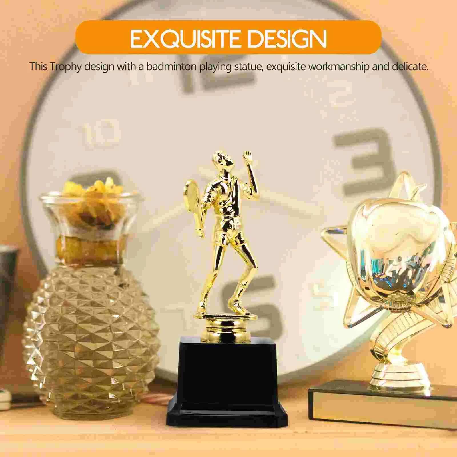 Plastic Smooth Badminton Trophy Kids Sports Cup Team Competition Champion Souvenirs Decorative Model Keepsake Award