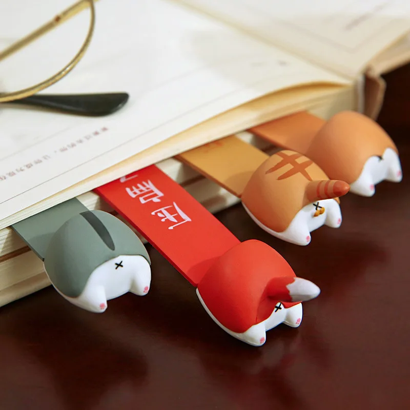 Kawaii Dog Cat Fox Butt Bookmarks Cute Animals Book Page Holder Bookmarks for Books Korean Stationery Kids Gift School Office,animal bookmark,bookmark page holder,bookmark holder,bookmarks stationery supplies